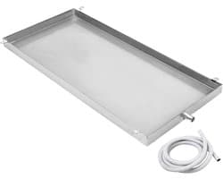 Wasmachine Lekbak - Roestvrij Staal - Water Opvangen - Hoge Anti-Overlooprand - 30x110cm - Zilver