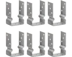Grondankers - Paalhouders Bodem - Tuin Structuren Bevestigen - Verzinkt Staal - 9x6x15 cm - Zilver