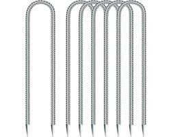 SnelShoppen - 6 Stuks Grondankers, Grondankers 30 cm Lang, U-Haak, Tent Pegs, Trampoline Haken voor Bevestigen van Tuinhekken, Camping, Tuin, Winderig