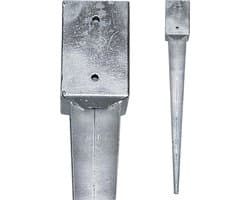 Inslaghuls vierkant - Grondanker - Constructie verstevigen - Thermisch verzinkt staal - 750 mm of 900 mm - Zilverkleurig