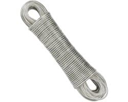 Dailygoods- Waslijn Extra Sterk - Waslijn met Stalen Kern - Roest- en Corrosiebestendig - Geschikt voor Buitengebruik - Capaciteit 120 kg - 4 mm Dikte - Wasdraad