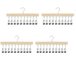 Dailygoods- Sokkendroger 360° draaibaar - Wasrek van Hout - 10 Clips - Ruimtebesparend - Ondergoed/Kledinghanger - Duurzaam Materiaal