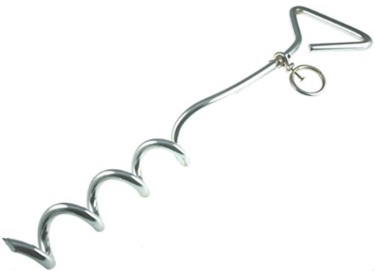 Grondanker Spiraal - Bodemanker RVS - Vastzetten Objecten - Eenvoudig Indraaien - 43 cm - Zilver — afbeelding 1