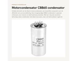 Dailygoods- Motorcondensator 25UF 450V - CBB65 Condensator - Aluminium Behuizing - Niet-polaire Elektrolytische Condensator - Ideaal voor Airconditioning - Veilig te Gebruiken - Aandrijfcondensator