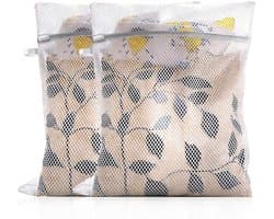 Dailygoods - 2 stuks 30 x 40 cm waszakken met honingraatstructuur, waszak voor wasmachine met ritssluiting voor fijne was, beha's, sokken en ondergoed