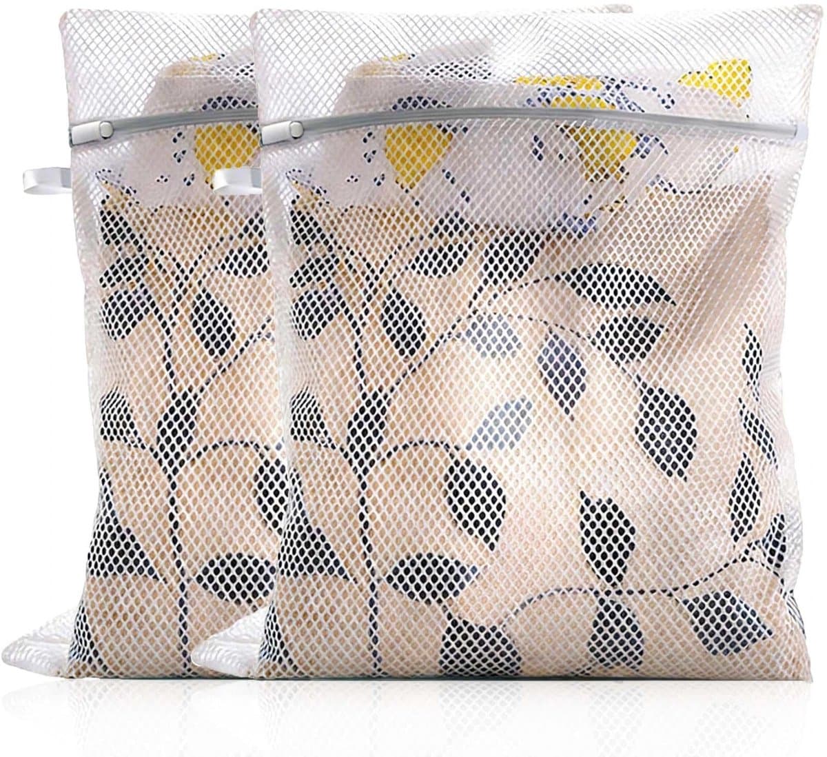 Dailygoods - 2 stuks 30 x 40 cm waszakken met honingraatstructuur, waszak voor wasmachine met ritssluiting voor fijne was, beha's, sokken en ondergoed — afbeelding 1