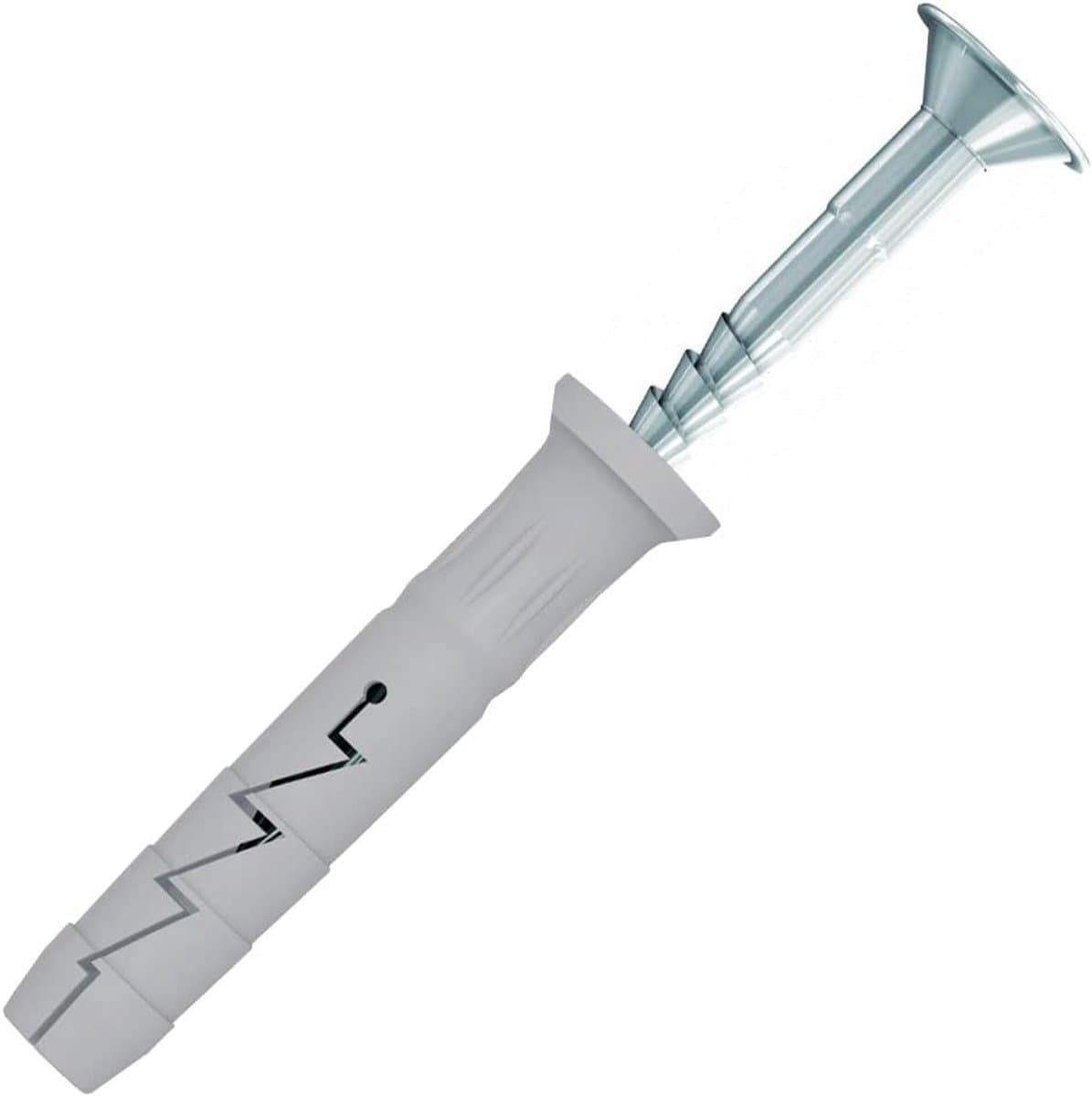 hamertype massieve muurbevestigingen, 5x50mm muurplug en 3.5x55mm hamer-in schroef, Hammerfix nagel in muurankers met kruiskop verzonken kop voor beton, steen, baksteen, holle blokken (200 stuks) — afbeelding 1