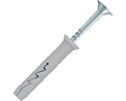 hamertype massieve muurbevestigingen, 5x50mm muurplug en 3.5x55mm hamer-in schroef, Hammerfix nagel in muurankers met kruiskop verzonken kop voor beton, steen, baksteen, holle blokken (200 stuks)