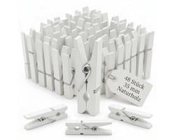 Wasknijpers Mini - Houten Wasknijpers - Knutselen - Fotoklemmen - Cadeauzakjes - 50 Stuks - Natuurlijk Hout - Mini-clips