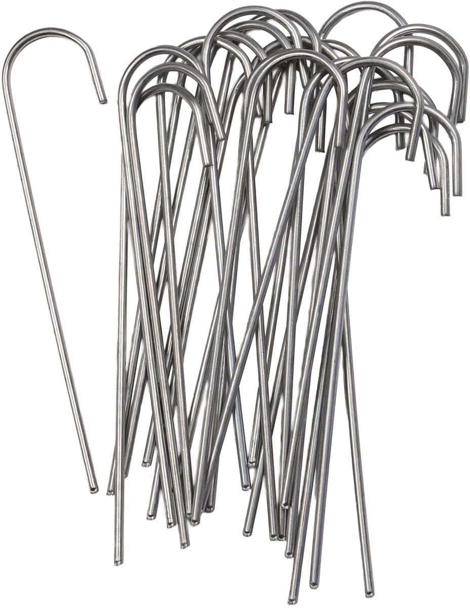 Verzinkte stalen pinnen, roestbestendige grondankers voor agrotextiel 15cm fi 3mm (50, J - 3 cm) - ShopVlot — afbeelding 1