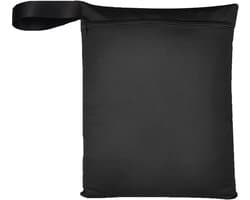 1 waszak, 50 x 40 cm, waterdicht, herbruikbaar, met ritssluiting, voor fitnessstudio, zwemmen, zwart