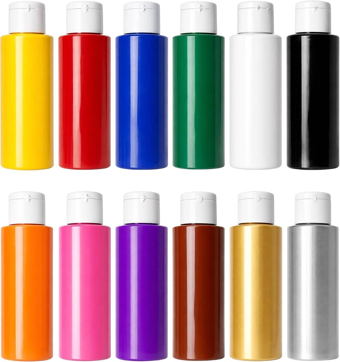 Stofverfset, wasbestendige textielverf voor lichte stoffen, ideaal voor het schilderen van T-shirts, doe-het-zelf textielvormgeving, tassen, kussens, 12 kleuren x 60 ml — afbeelding 1