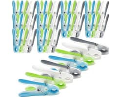SnelShoppen - 48x Kledingknijpers met Soft Grip | Sterke Klemkracht voor Beddengoed, Kleding, Handdoeken en Textiel | Weerbestendige Klemmen voor Binn