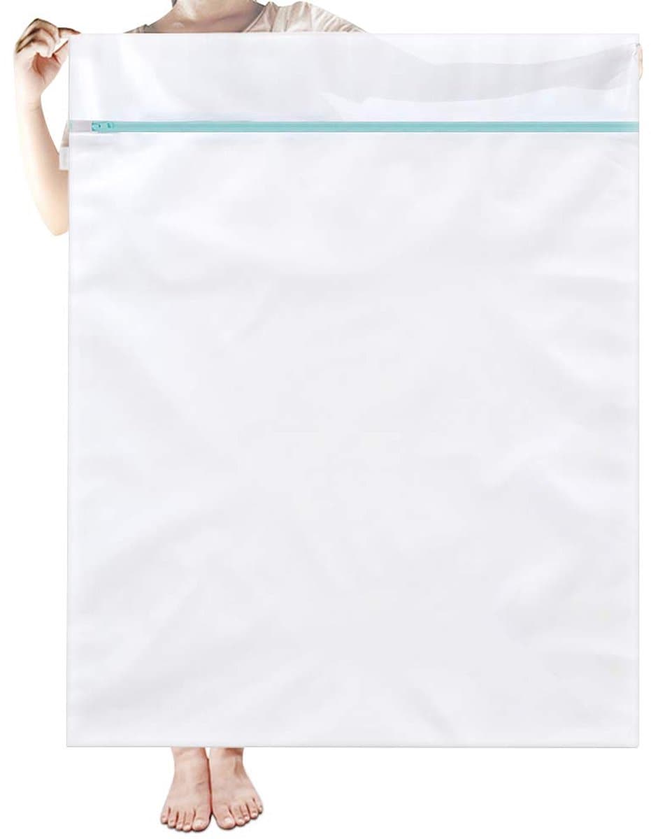 Waszakken Groot 90 x 110 cm Mesh Waszakjes XXL Wasmachine Tas Wasnetten met Rits voor Jas Jurk Beddengoed Deken Laken Quilt Tapijt Gordijnen Donsjack Vuile Kleding Reisorganisator — afbeelding 1