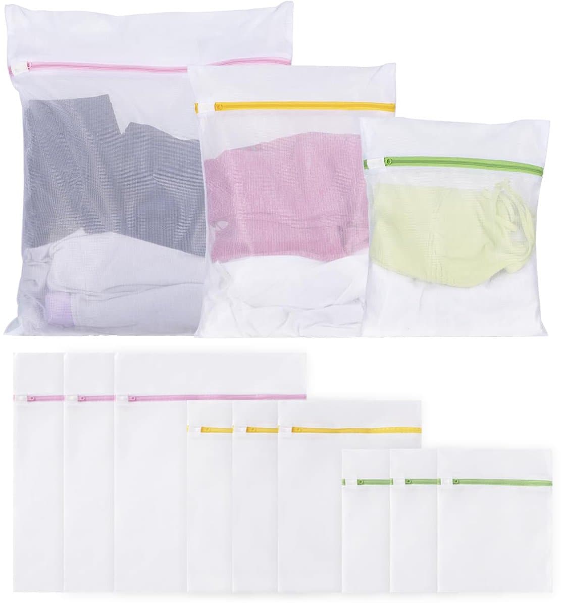 Wasnet, waszak, wasmachinezak, geschikt voor jassen, truien, overhemden, sokken, jeans, pluche dieren, enz. (groot, klein, middel) — afbeelding 1