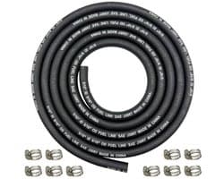 8 mm Benzineslang van 2,4 m met 10 Slangklemmen - Gevlochten Rubber Slang voor Auto's en Bootgeneratoren