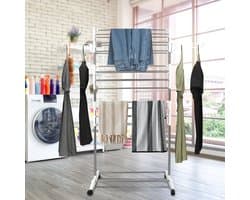 3-Laags Opvouwbaar Droogrek met Wieltjes – 158×75×44 cm