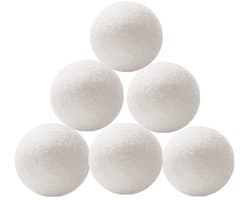 Set van 6 wasballen - Wasballen - Droogballen - Wollen droogballen - Met opbergzak - Natuurlijke wol - Duurzame en herbruikbare droogballen - Kreukvrij - Energiebesparend - Fris effect