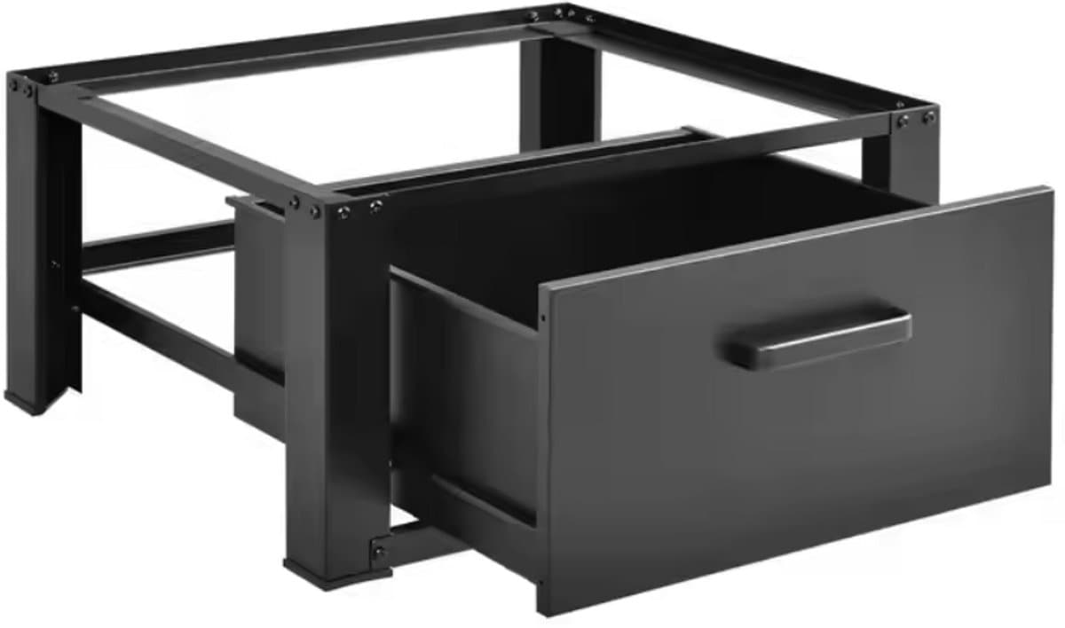 Livista Wasmachine onderkast met lades - Wasmachine kast - Opbergkast - Wasmachine onderkast - 63x54x31 cm - Zwart — afbeelding 1