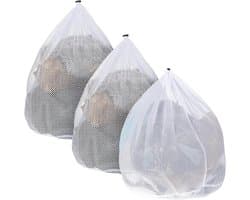 3 stuks - Waszakken - waszak - waszakje - netwaszakken - mesh laundry bag - stevige waszak - voor delicate kleding - waszak met trekkoord - voor appartementen, studentenhuizen, kampen en wasmachines - 50*60 cm