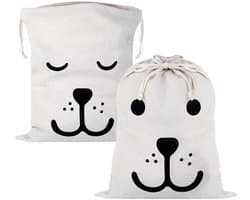 longziming -2x Waskledingzak voor Reizen – Grote Katoenen Wäschebeutel 68x48 cm met Trekkoord – Ideaal voor Vuile Kleding, Wasgoed en Opbergen Thuis of Onderweg