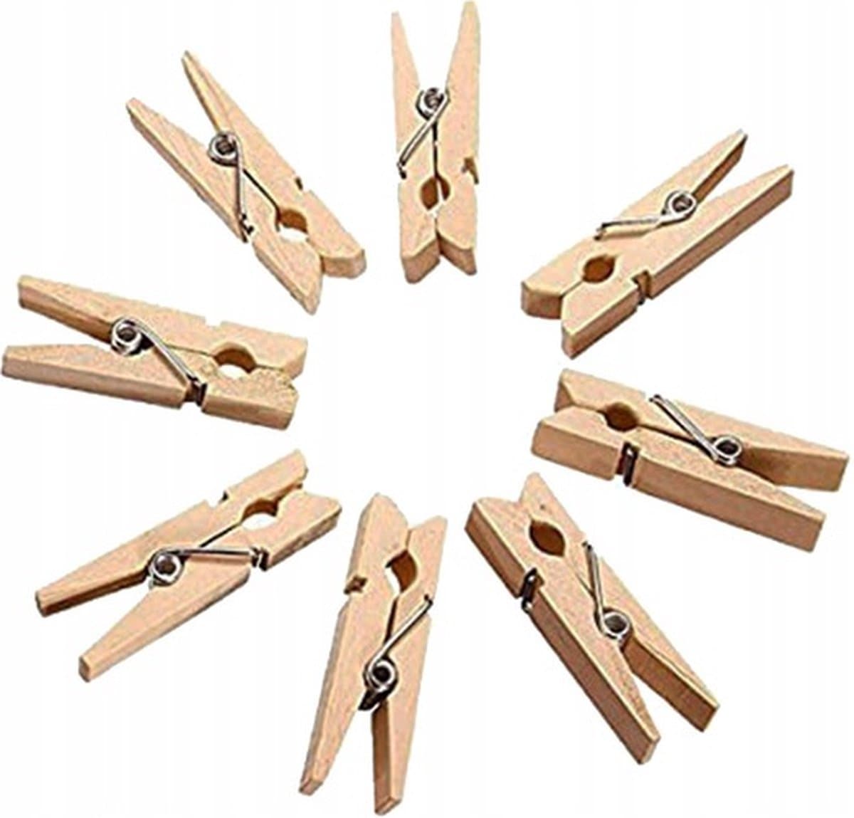 100 Stuks Mini knijpers - 2.5 cm - Wasknijper - Decoratie Clips - Wasknijpers - Fotolijst - Verjaardagskaarten — afbeelding 1