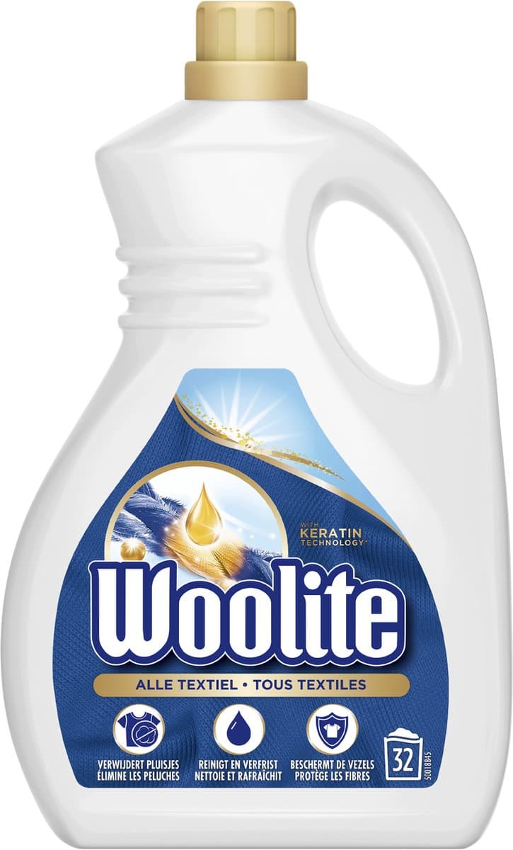 Woolite Alle Textiel Wasmiddel met Keratine - 32 Wasbeurten - 1.9 L — afbeelding 1