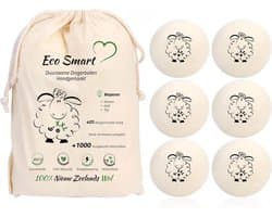 Eco Smart Drogerballen 6XXL - Duurzaame Wol Drogerballen - wasdrogerballen - 100% Nieuw-Zeelandse Schapen Wol - energiebesparende producten 6 stuks