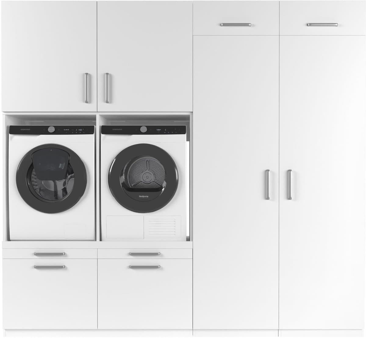 Wasophoogte® Wasmachine Kast Munich - Wasmachine verhoger - Wasmachine ombouw - 700(D)*2530(B)*2350(H) mm - Wit — afbeelding 1