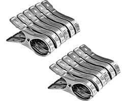 Allecto Plus - 12 Stuks Grote Wasknijpers Plastic Handdoekklemmen voor Zwembadstoelen - Set van Strandhanddoekclips - Wasserijaccessoires. Beschermt uw Handdoek Tegen Wegwaaien - Ideaal voor Thuisgebruik.