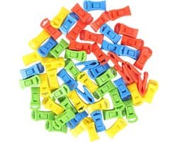 Allecto Plus - 60 Multifunctionele Sokkenklemmen voor Wasmachine en Droger - Praktische Sokkenhouder met Haak - Sokkenclip - Organisator voor Sokken