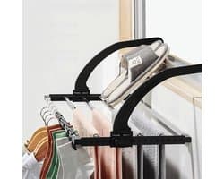 Wasrek Hangend Trapgat - Inklapbaar Droogrek Balkon - Zwart