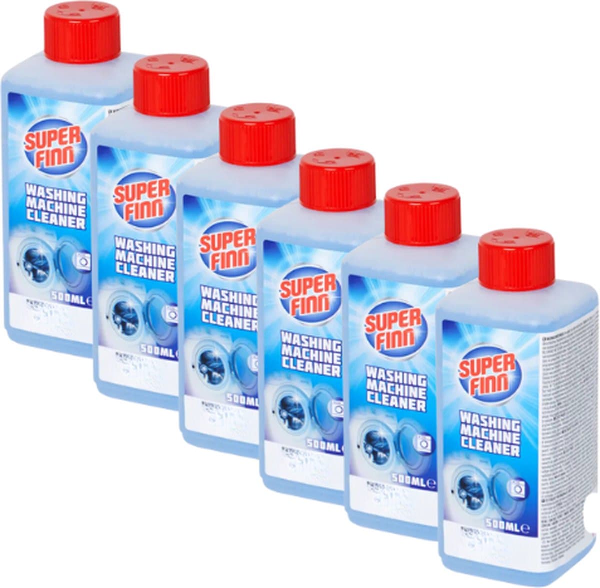 6x Wasmachinereiniger - Halfjaarbox - 500ml - Voordeelverpakking - Ontkalkt - Reinigt - Verwijderd nare geurtjes - Wasmachine - Reiniger - Ontkalker - Houdt uw wasmachine fris en hygiënisch — afbeelding 1