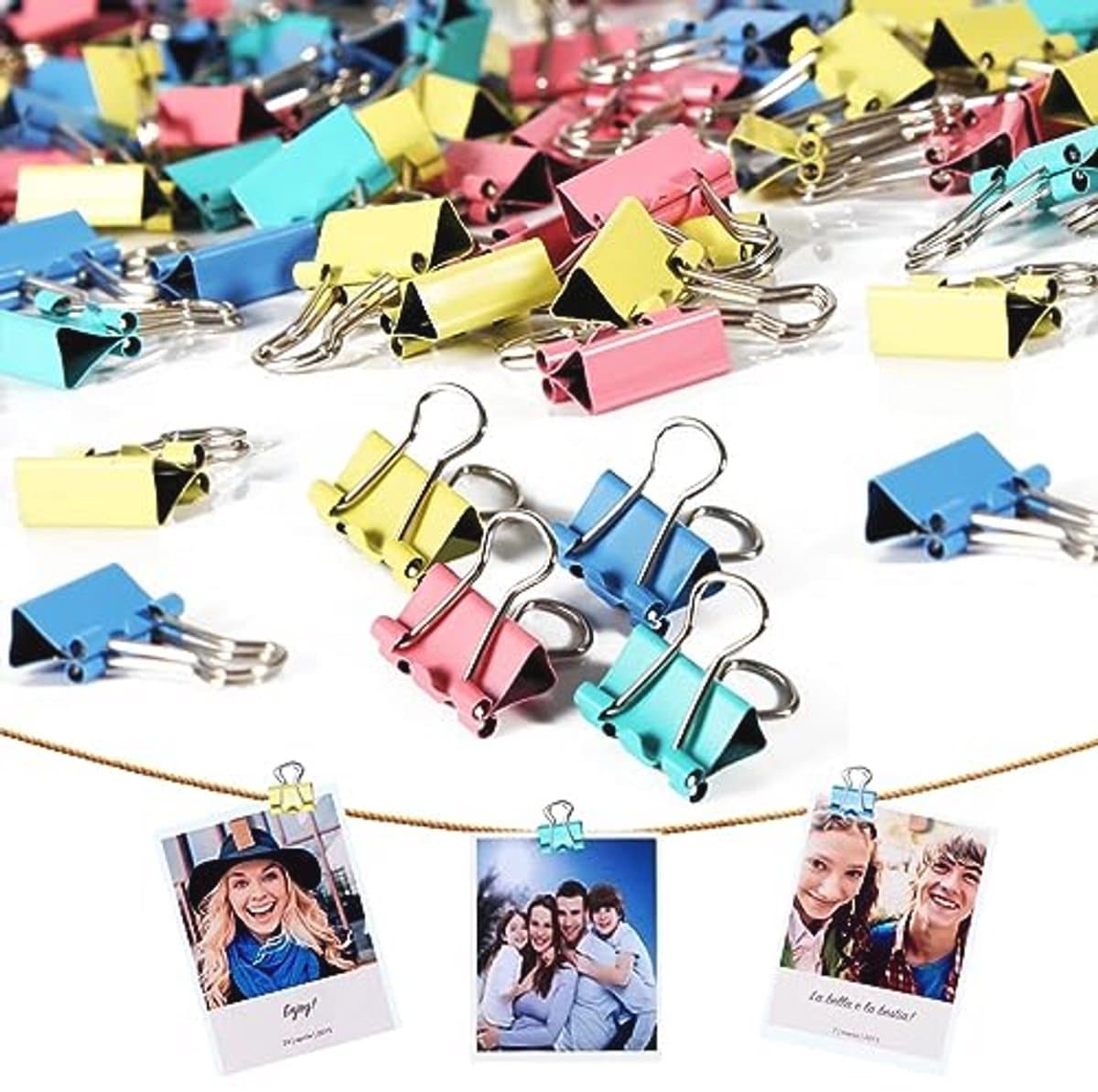 150 Stuks Mini Klapclips - 15mm Metaal Papieren Clips - Geleurde Binderclips voor Wanddecoratie en Foto's — afbeelding 1