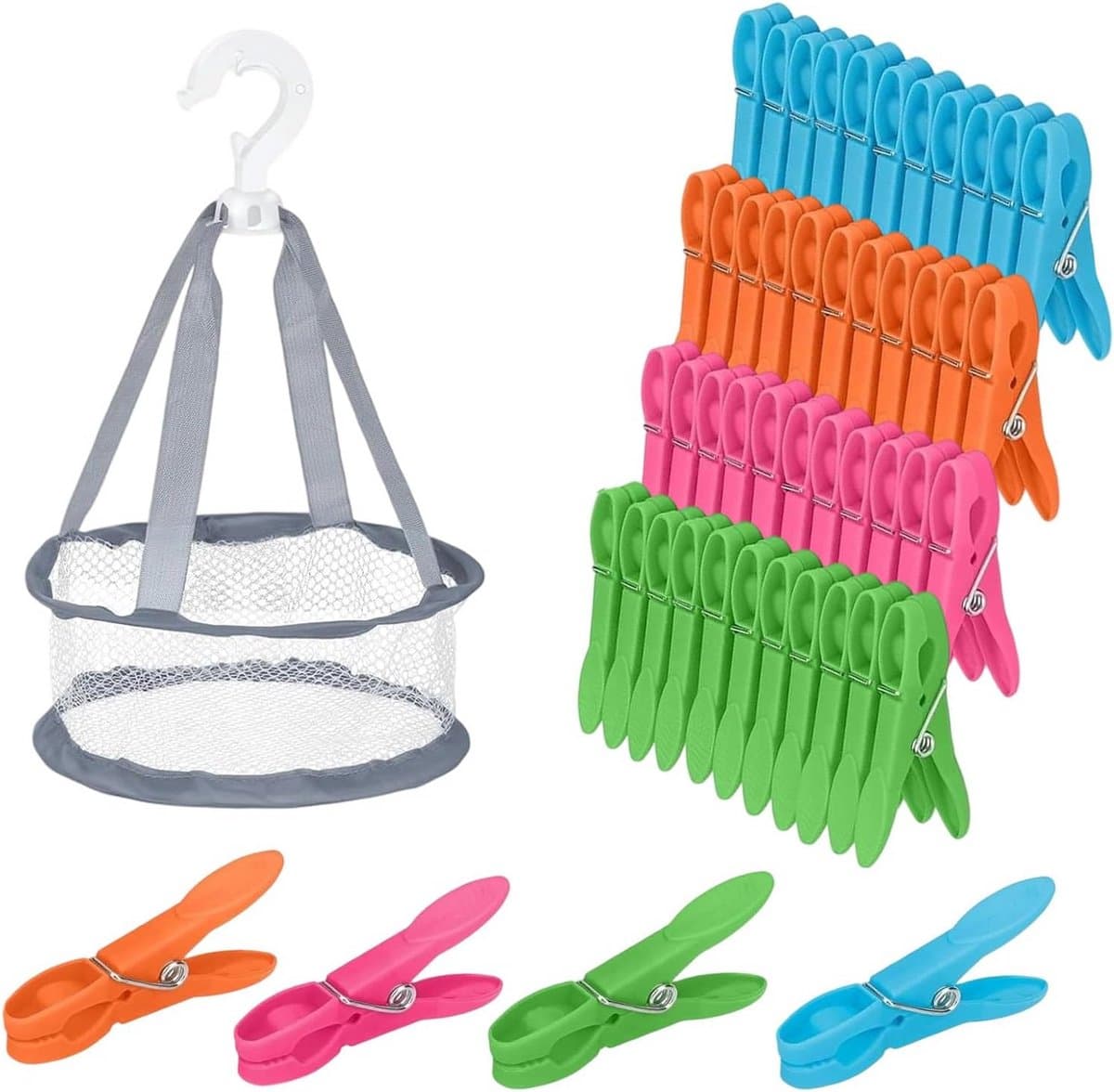 48x Stevige Waslijnpinnen Set - Antislip Kledingknijpers voor Buiten en Binnen — afbeelding 1