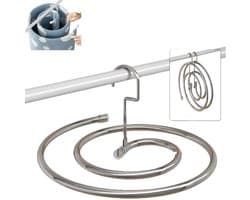 Spiraal droogrek voor kleding - Droogrek voor lakens - Ophangbaar droogrek voor kleding - Diameter 41,8 cm - Totale spiraallengte 2,2 m - Opvouwbaar - Geschikt voor het drogen van dekbedden, lakens en gordijnen - zilver