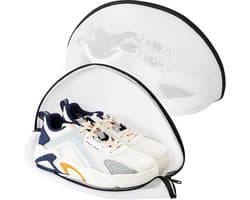 Premium waszakken van mesh voor schoenen of sneakers, meerlaags beschermend mesh, duurzame waszak met rits, perfect voor op reis - 2 sets (14x7,8x7,8 inch) — afbeelding 1