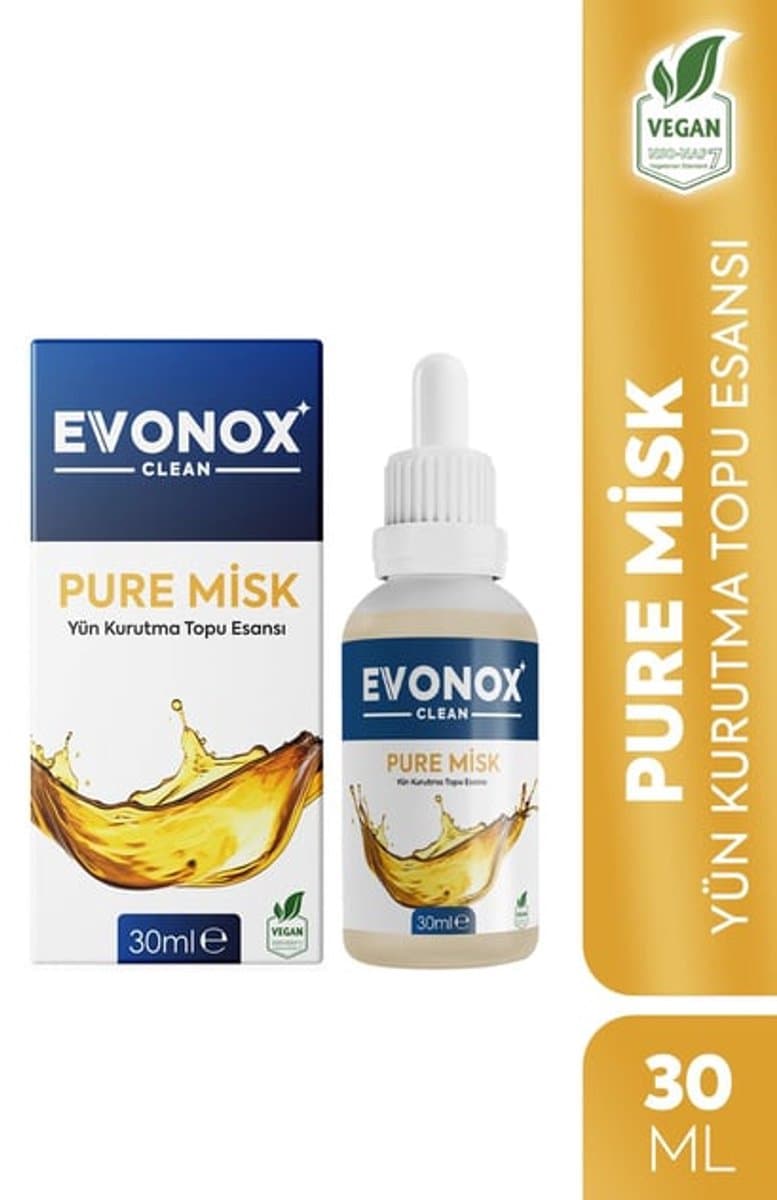 Evonox Clean Pure Musk – Essence voor Wollen Drogerballen (30 ml) — afbeelding 1