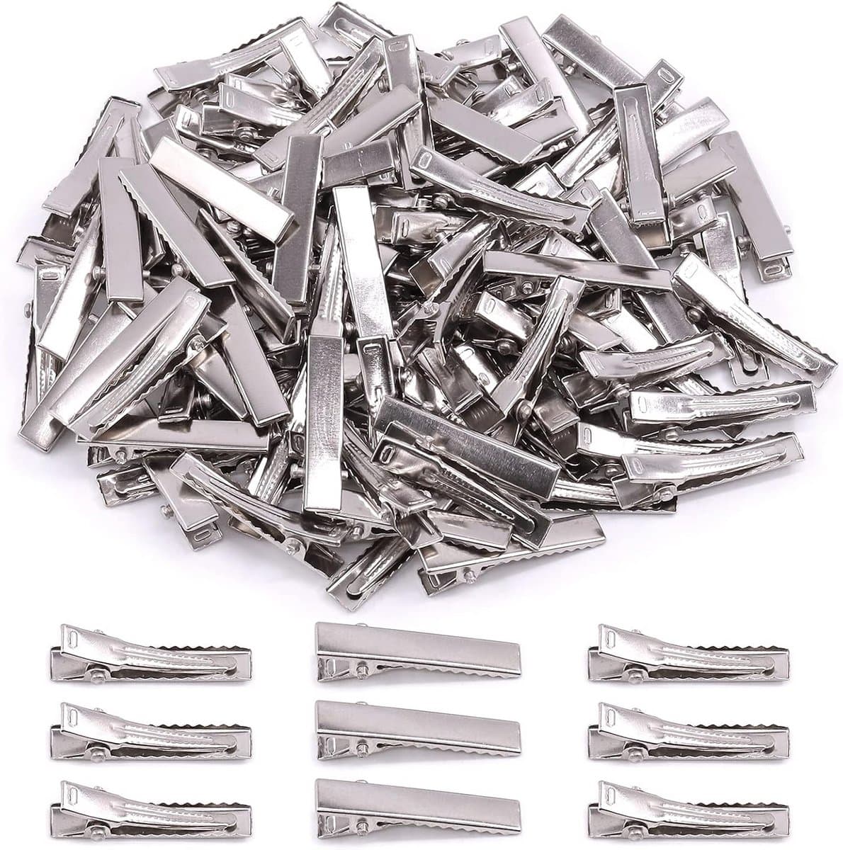 Zilveren Haarspeldjes voor DIY Haaraccessoires - Alligator Clips (1,26 inch) — afbeelding 1