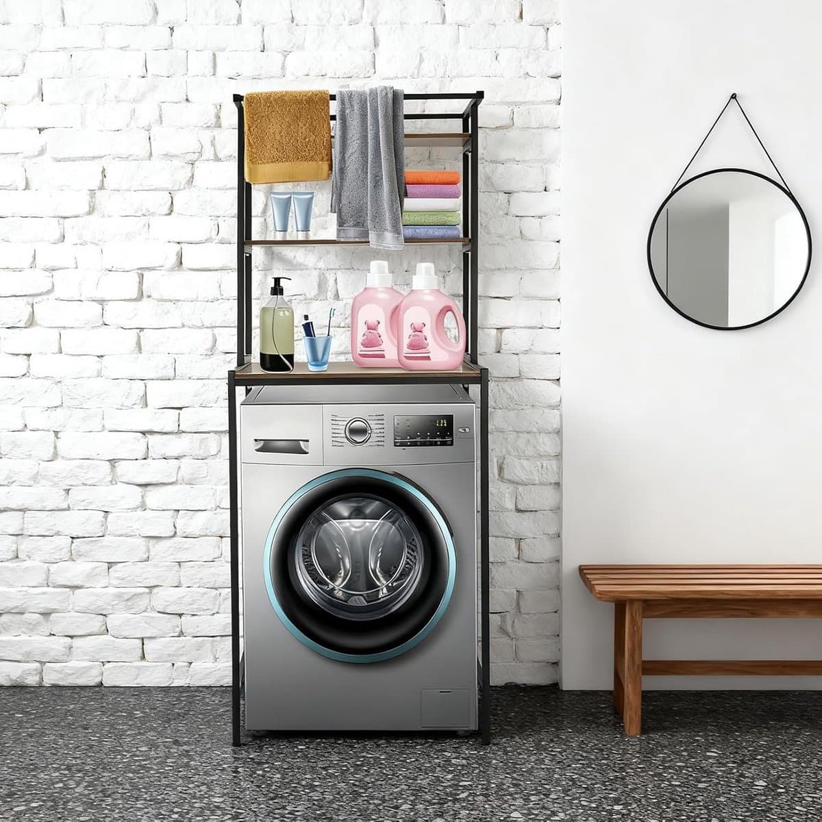 Ruimtebesparend Wasmachine Rek met 3 Planken en Draagvermogen van 10 kg — afbeelding 1
