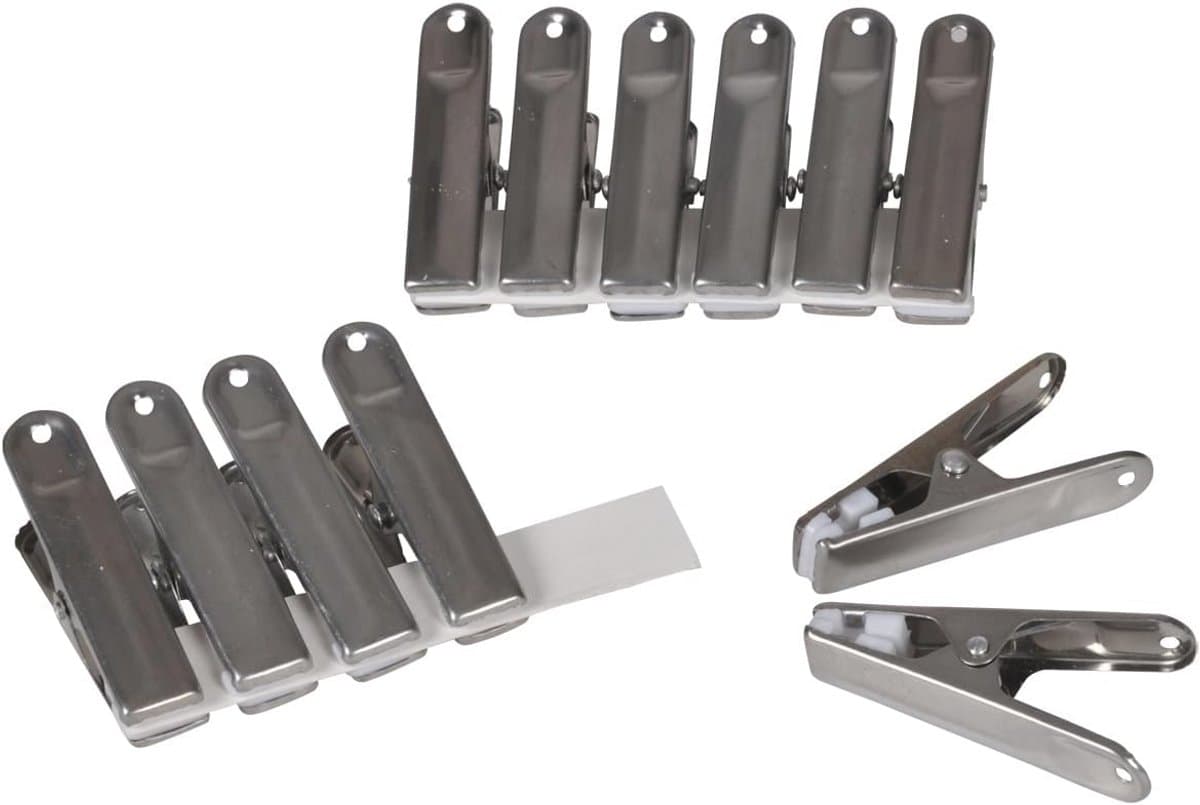 Set van 12 metalen wasknijpers met antimarkeringen - 6,1 cm — afbeelding 1
