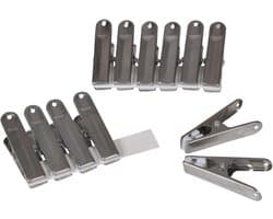 Set van 12 metalen wasknijpers met antimarkeringen - 6,1 cm