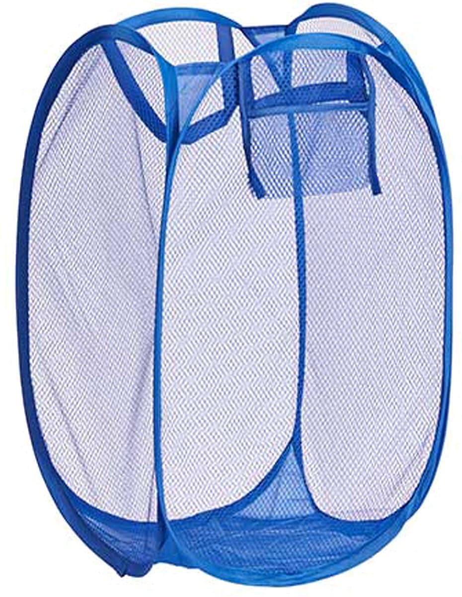 Kipit Wasmand flexibel/opvouwbaar - donkerblauw - kunststof - 33 x 33 x 58 cm - 60 liter — afbeelding 1