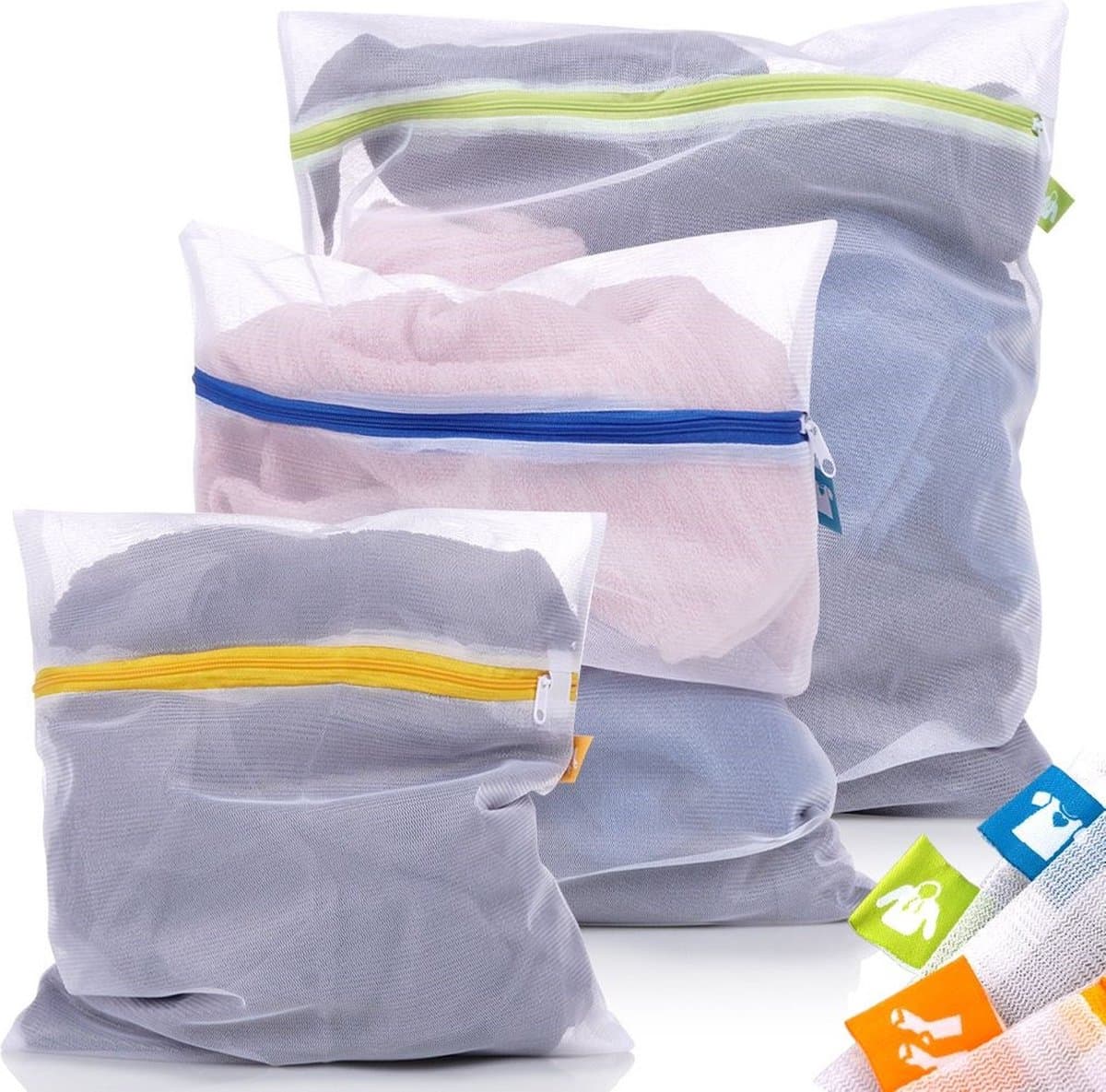Mesh Waszak 3 stuks - Waszakjes - Waszakken voor Wasmachine - Herbruikbaar — afbeelding 1