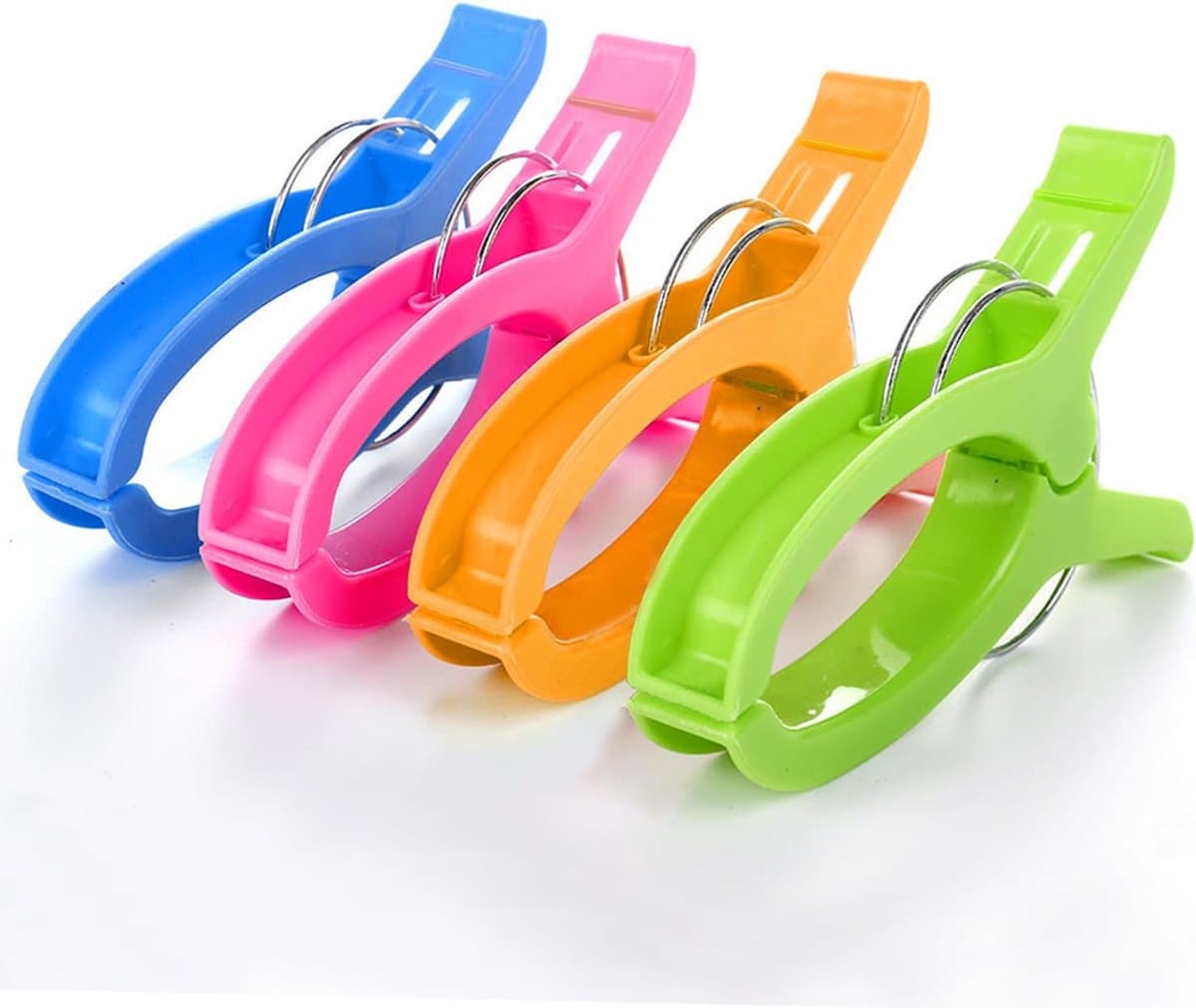 Doodadeals® - Grote Handdoekclips – Strandlaken Knijpers – Badlaken – Klemmen – Handdoekknijpers – Strandstoel – Multicolor – 4 stuks — afbeelding 1