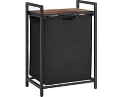 Hoppa! - Wasmand - 65 L, 50 x 33 x 72 cm - Vintage Bruin-Zwart