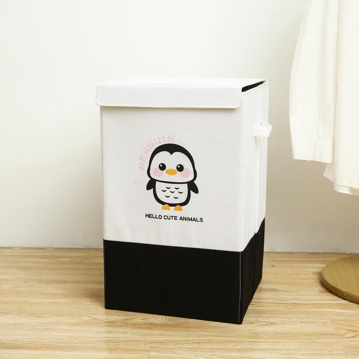 Reselectro - Wasmand - Wasmand Kinderkamer - Opbergmand kinderen - Opvouwbare Wasmand - Laundry Basket- Wasmand met Deksel - Opbergmand voor speelgoed - Speelgoedmand - 45L — afbeelding 1