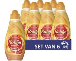 Robijn - Vloeibaar Wasmiddel -Fleur & Fijn - 6 flessen - 108 Wasbeurten - Voordeelverpakking