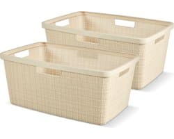 Curver Jute Wasmand 46L - 2 stuks - Gebroken Wit