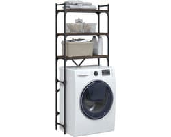 Wasmachine rek - Ombouw - Kast - Opbouwmeubel - Verhoger - Wasmachine meubel - Opbergkast - Hout - Bruin Eiken